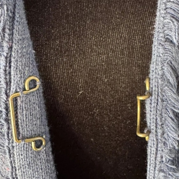 CAbi Sweater Sz M Duchess Long Blue Fringe Cardigan Hippie Y2K 90’s Grunge Boho - Picture 3 of 8